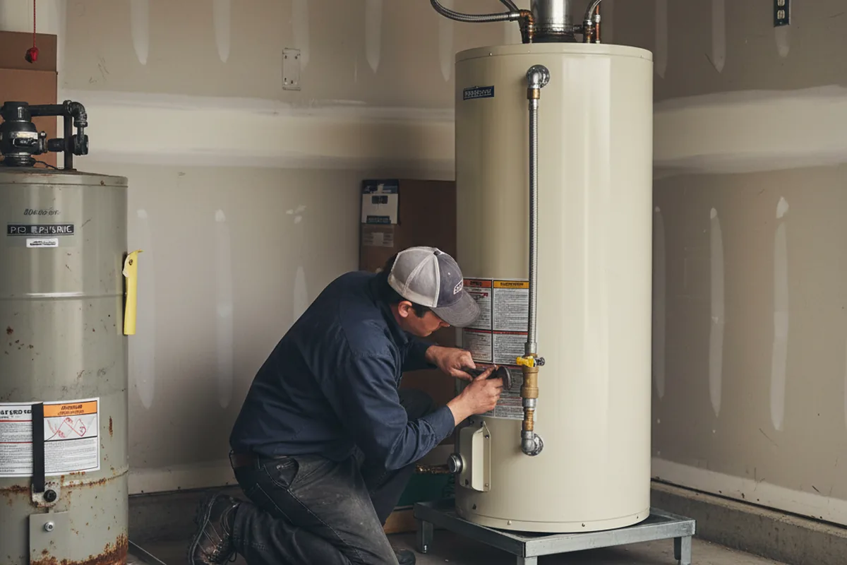 Water heater and shutoff valve replacement in East Brady
