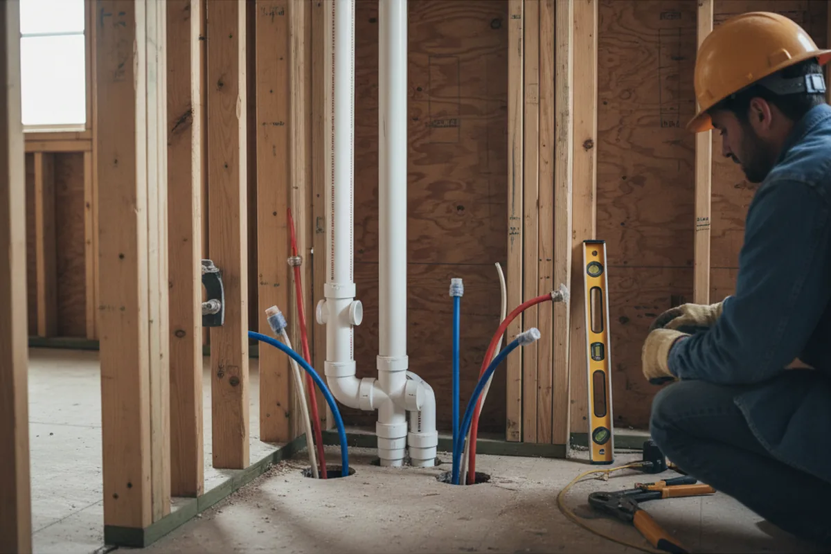 Drain and supply rough-in during Toilet Repair and Installation in East Brady
